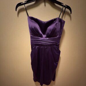Snap Purple Satiny Strapless cocktail dress, sz 11